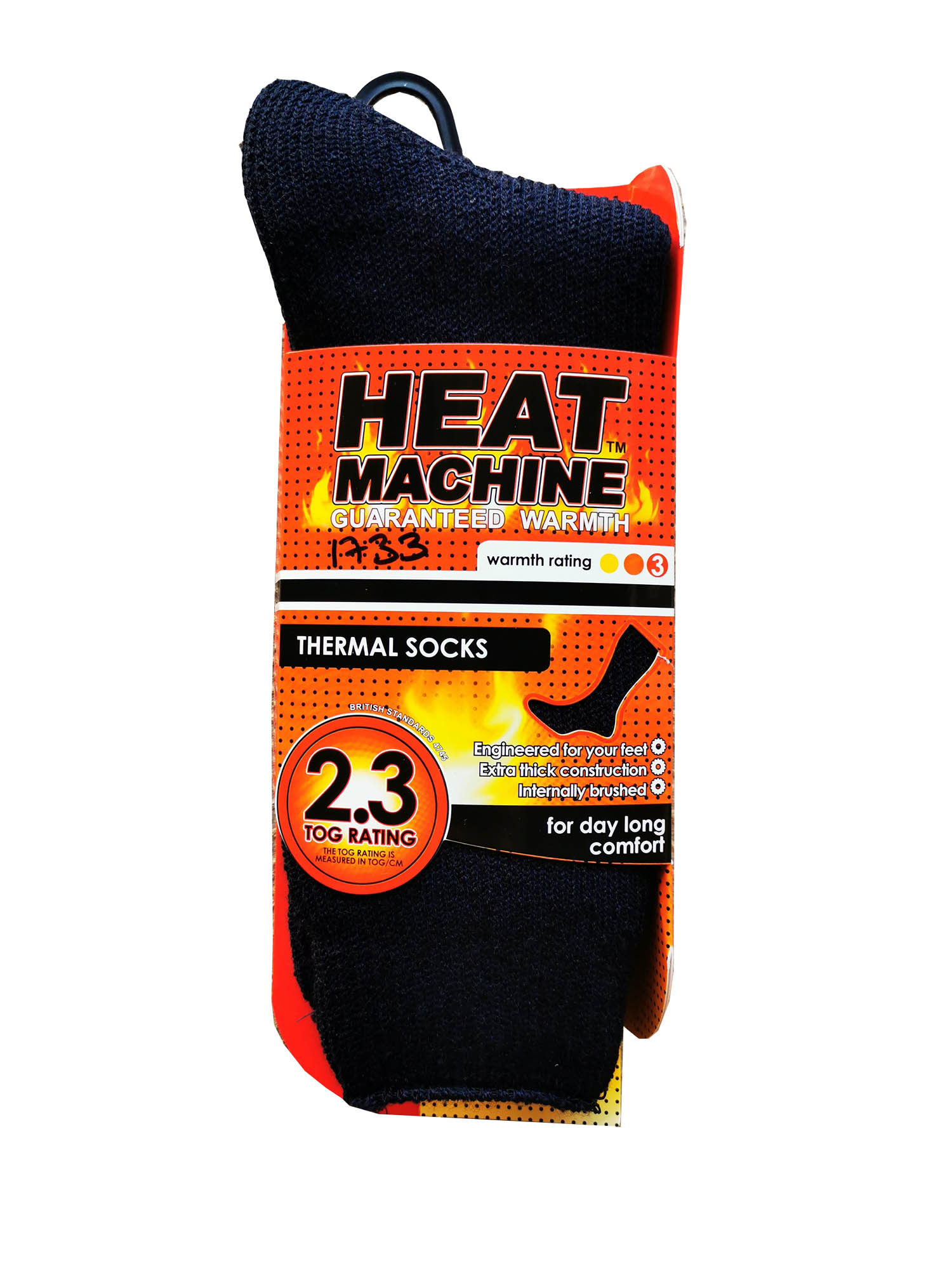 1733 Sock Work. HD Thermal 2.3 Tog - 1pr - Size 6-11